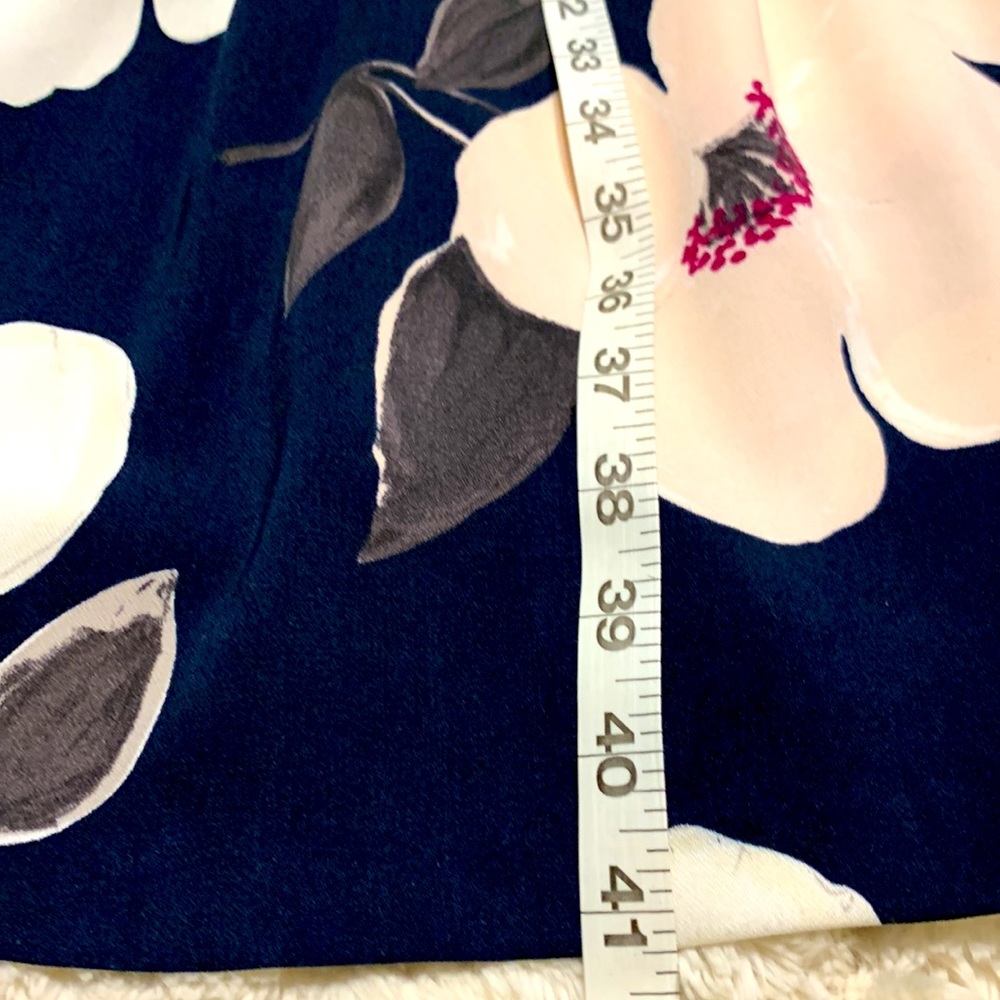 AnnTaylor Blue Floral Pleated Garden Party Office Church Dress size 16 - Picture 12 of 14